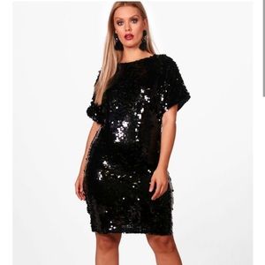 boohoo plus size sequin dress